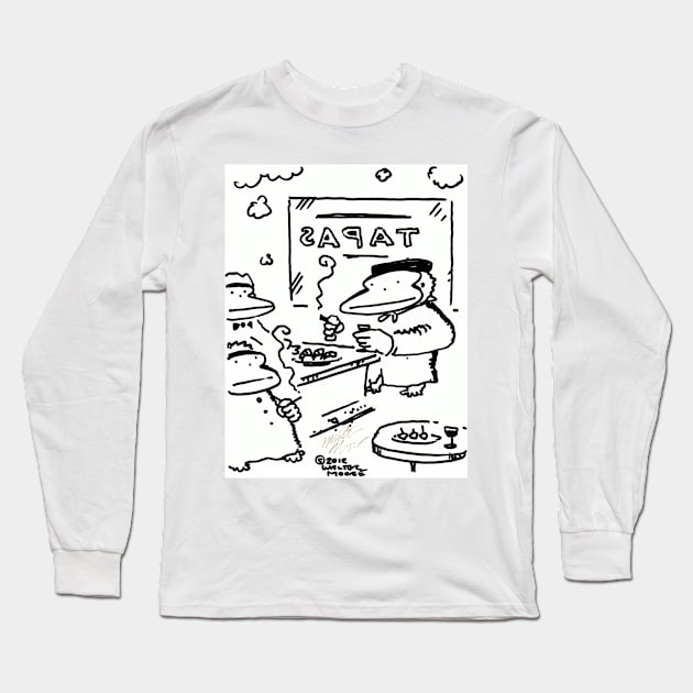 Tapas Bar Apes Long Sleeve T-Shirt by WalterMoore